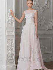 Свадебное платье Лейтон. Силуэт А-силуэт, Прямое. Цвет оттенки Розового. Вид 1