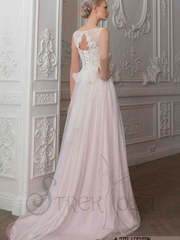 Свадебное платье Лейтон. Силуэт А-силуэт, Прямое. Цвет оттенки Розового. Вид 2