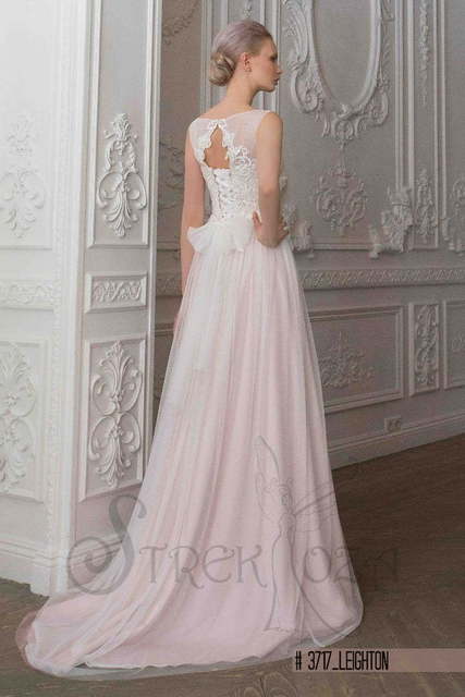 Свадебное платье Лейтон. Силуэт А-силуэт, Прямое. Цвет оттенки Розового. Вид 2