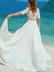 Свадебное платье Эдда. Силуэт А-силуэт. Цвет Белый / Молочный. Вид 2