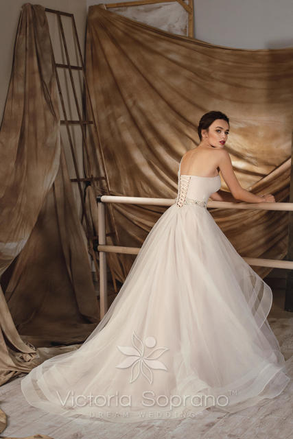 Свадебное платье Seliya. Силуэт А-силуэт. Цвет Айвори / Капучино. Вид 2