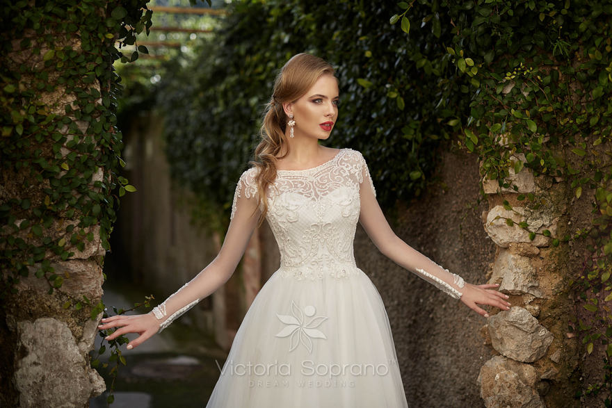 Свадебное платье Diana. Силуэт Пышное, А-силуэт. Цвет Белый / Молочный. Вид 4