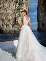 Свадебное платье Fabia. Силуэт А-силуэт. Цвет Белый / Молочный, оттенки Розового. Вид 2