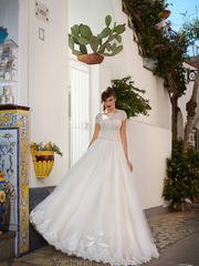 Свадебное платье Ornella. Силуэт Пышное, А-силуэт. Цвет Айвори / Капучино. Вид 1