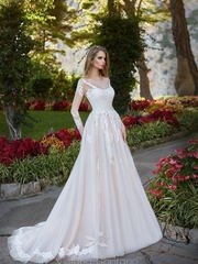 Свадебное платье Rosalia. Силуэт А-силуэт. Цвет Айвори / Капучино. Вид 1