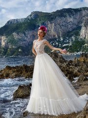 Свадебное платье Sofia. Силуэт А-силуэт. Цвет Айвори / Капучино. Вид 1