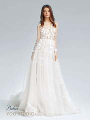 Свадебное платье Вивьен. Силуэт А-силуэт, Прямое. Цвет Белый / Молочный. Вид 1