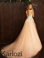 Свадебное платье Airy Hydrangea. Силуэт А-силуэт. Цвет Персик / Оранжевый. Вид 2