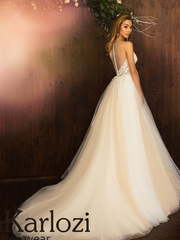 Свадебное платье Sweet Mimosa. Силуэт А-силуэт. Цвет Айвори / Капучино, Персик / Оранжевый. Вид 2