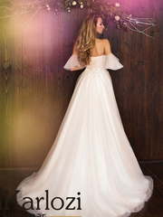 Свадебное платье Slim Edelweiss. Силуэт А-силуэт. Цвет оттенки Розового. Вид 2