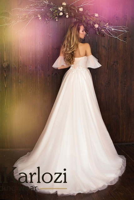 Свадебное платье Slim Edelweiss. Силуэт А-силуэт. Цвет оттенки Розового. Вид 2