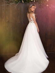 Свадебное платье Tender Bell. Силуэт А-силуэт. Цвет Белый / Молочный, оттенки Розового. Вид 2