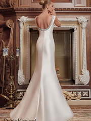 Свадебное платье Latifa. Силуэт А-силуэт. Цвет Айвори / Капучино. Вид 2