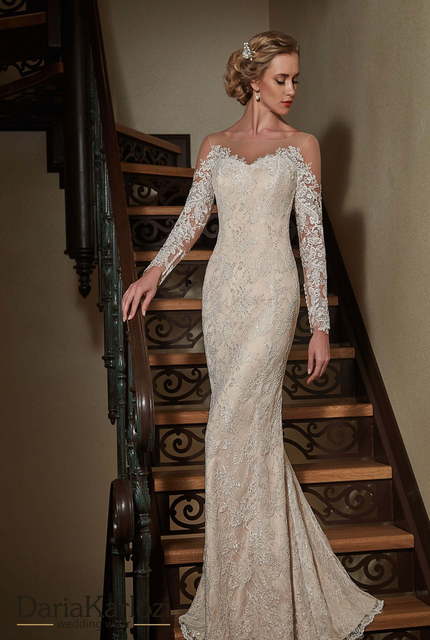 Свадебное платье Pandora. Силуэт Пышное, А-силуэт, Прямое. Цвет Айвори / Капучино. Вид 2