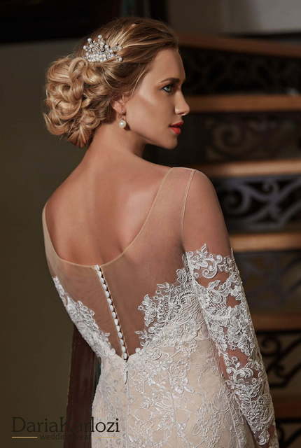 Свадебное платье Pandora. Силуэт Пышное, А-силуэт, Прямое. Цвет Айвори / Капучино. Вид 3