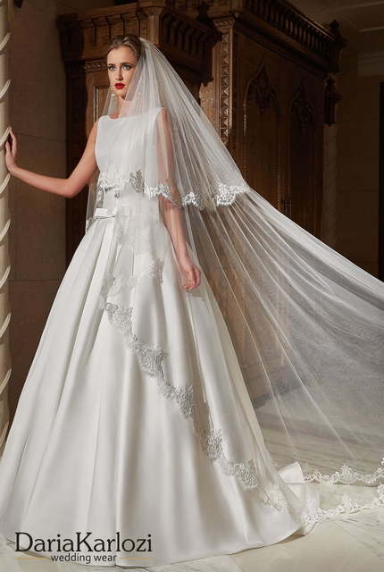 Свадебное платье Arian. Силуэт А-силуэт. Цвет Айвори / Капучино, Белый / Молочный. Вид 3