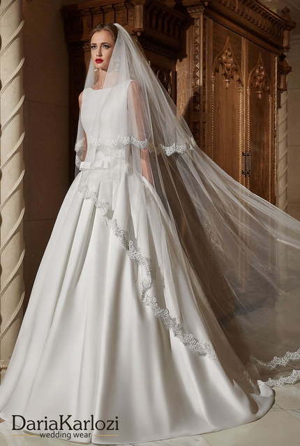 Свадебное платье Arian. Силуэт А-силуэт. Цвет Айвори / Капучино, Белый / Молочный. Вид 4