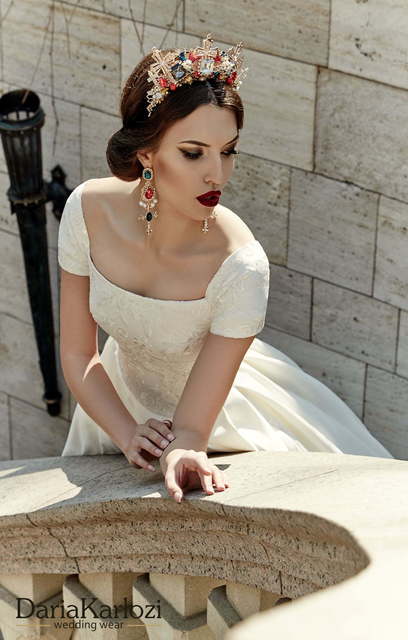 Свадебное платье Odry. Силуэт А-силуэт. Цвет Айвори / Капучино, Белый / Молочный. Вид 2