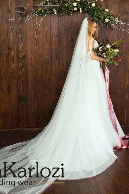 Свадебное платье Alluring Lotus. Силуэт А-силуэт. Цвет Тиффани, Голубой / Синий. Вид 3