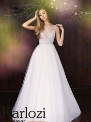 Свадебное платье Courageous Carnation. Силуэт А-силуэт. Цвет оттенки Розового. Вид 1