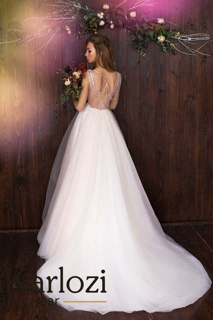 Свадебное платье Courageous Carnation. Силуэт А-силуэт. Цвет оттенки Розового. Вид 2