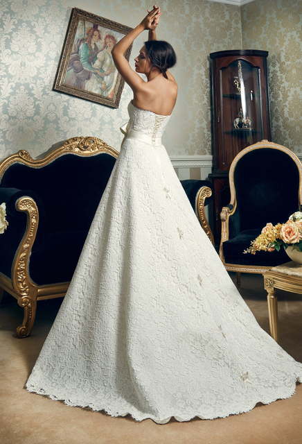 Свадебное платье Серенада. Силуэт А-силуэт. Цвет Белый / Молочный. Вид 2