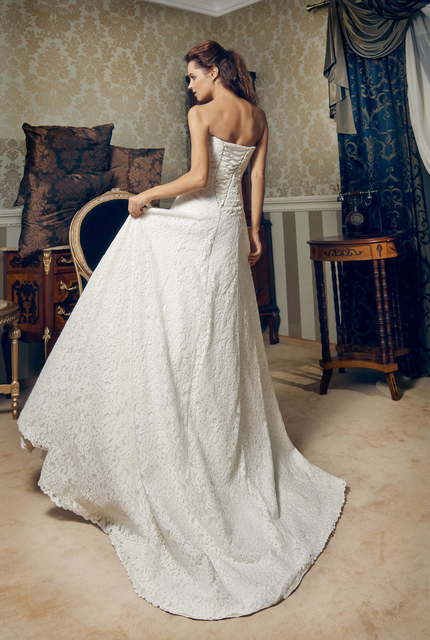 Свадебное платье Лантана. Силуэт А-силуэт. Цвет Белый / Молочный. Вид 2