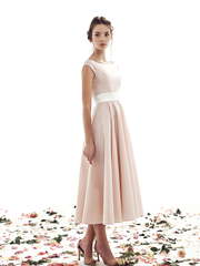 Свадебное платье Dzhessi. Силуэт А-силуэт. Цвет Персик / Оранжевый, оттенки Розового. Вид 1