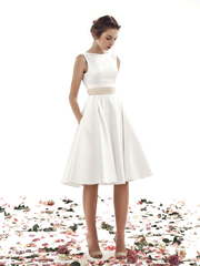 Свадебное платье Голди. Силуэт А-силуэт. Цвет Белый / Молочный, Черный. Вид 1