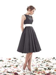 Свадебное платье Голди. Силуэт А-силуэт. Цвет Белый / Молочный, Черный. Вид 2