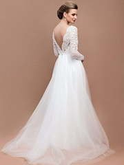 Свадебное платье Роскошный Букет. Силуэт А-силуэт, Прямое. Цвет Белый / Молочный. Вид 2