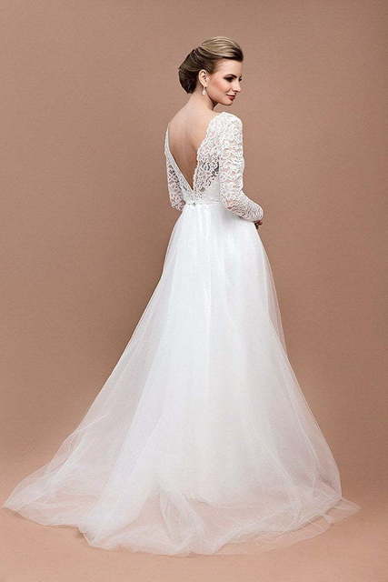 Свадебное платье Роскошный Букет. Силуэт А-силуэт, Прямое. Цвет Белый / Молочный. Вид 2