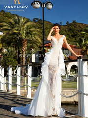 Свадебное платье Angel. Силуэт А-силуэт, Рыбка. Цвет Белый / Молочный, Айвори / Капучино. Вид 1