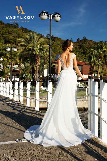 Свадебное платье Angel. Силуэт Рыбка, А-силуэт. Цвет Айвори / Капучино, Белый / Молочный. Вид 2