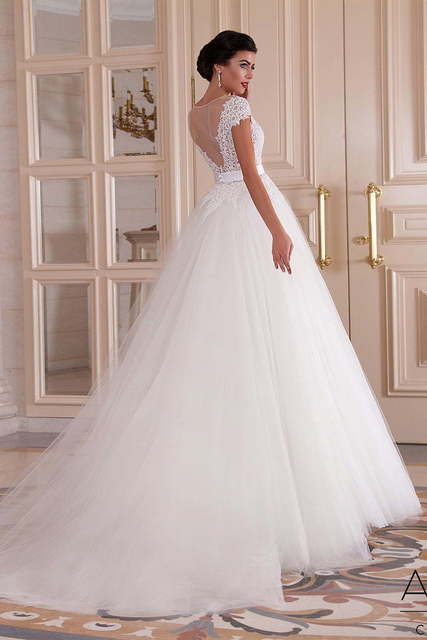 Свадебное платье Almana. Силуэт Пышное, А-силуэт. Цвет Белый / Молочный. Вид 2