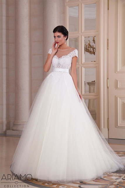 Свадебное платье Almana. Силуэт Пышное, А-силуэт. Цвет Белый / Молочный. Вид 3