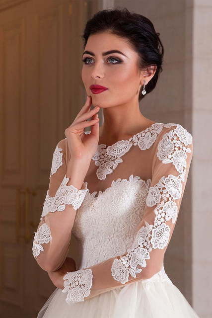 Свадебное платье Ania. Силуэт Пышное, А-силуэт. Цвет Белый / Молочный. Вид 3