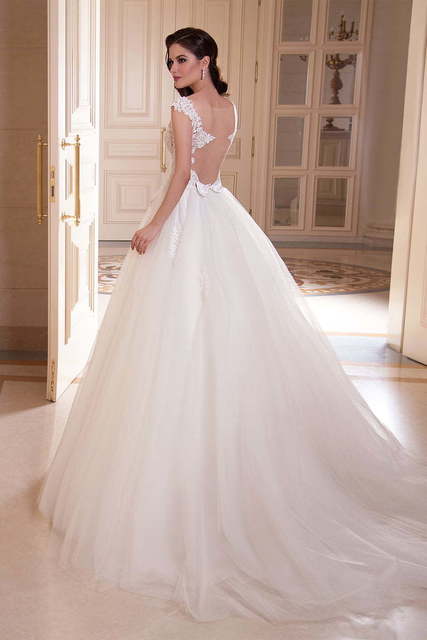 Свадебное платье Aola. Силуэт Пышное, А-силуэт. Цвет Белый / Молочный. Вид 2