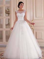 Свадебное платье Arkadia. Силуэт Пышное, А-силуэт. Цвет Белый / Молочный. Вид 1