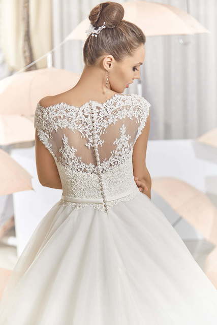 Свадебное платье Каролина. Силуэт Пышное, А-силуэт. Цвет Белый / Молочный. Вид 4