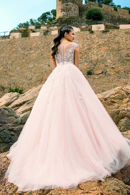 Свадебное платье Bonfilia. Силуэт Пышное, А-силуэт. Цвет оттенки Розового. Вид 2