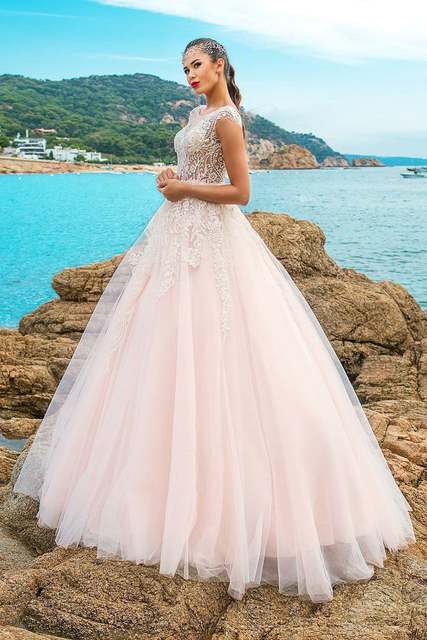 Свадебное платье Bonfilia. Силуэт Пышное, А-силуэт. Цвет оттенки Розового. Вид 4