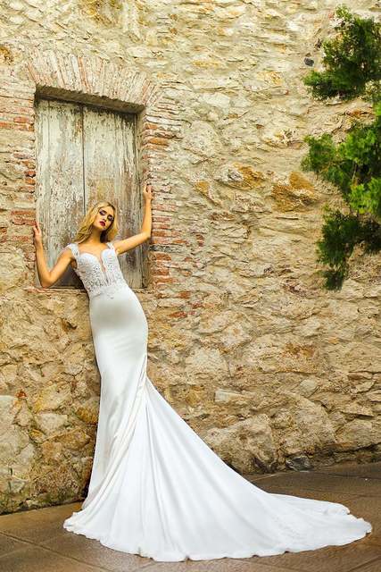 Свадебное платье Selmira. Силуэт Рыбка, Пышное, А-силуэт. Цвет Белый / Молочный. Вид 4