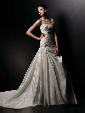 Свадебное платье Bastia. Силуэт А-силуэт, Рыбка. Цвет Айвори / Капучино. Вид 1