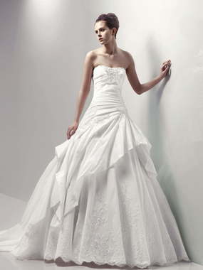 Свадебное платье Corfu. Силуэт А-силуэт. Цвет Белый / Молочный. Вид 1