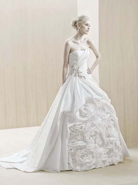 Свадебное платье Elkins. Силуэт Пышное, А-силуэт. Цвет Белый / Молочный. Вид 1