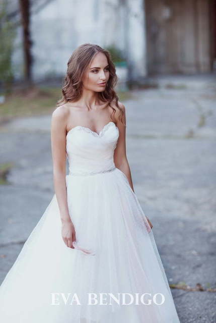Свадебное платье EB021. Силуэт Пышное, А-силуэт. Цвет Белый / Молочный. Вид 1