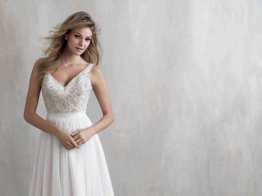 Свадебное платье 209. Силуэт А-силуэт, Прямое. Цвет Белый / Молочный. Вид 3