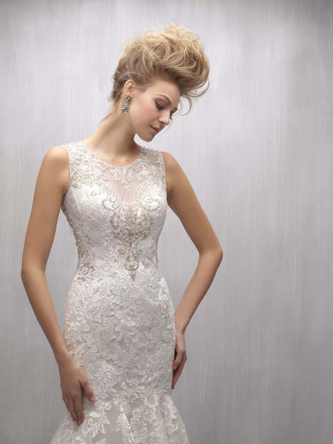 Свадебное платье 251. Силуэт Рыбка, А-силуэт. Цвет Айвори / Капучино, Белый / Молочный. Вид 3