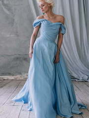 Свадебное платье Alya. Силуэт А-силуэт. Цвет Голубой / Синий. Вид 1